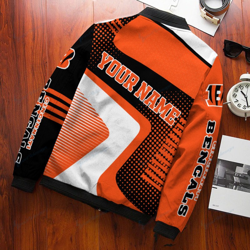 Cincinnati Bengals Personalized Bomber Jacket Detail