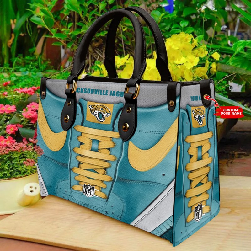 Jacksonville Jaguars Personalized Leather Hand Bag Image 1