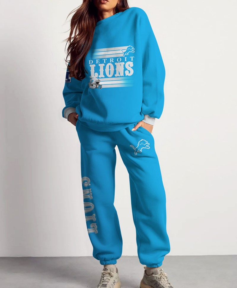 Detroit Lions Combo 3D Sweatsuit and Sweatpants Unisex