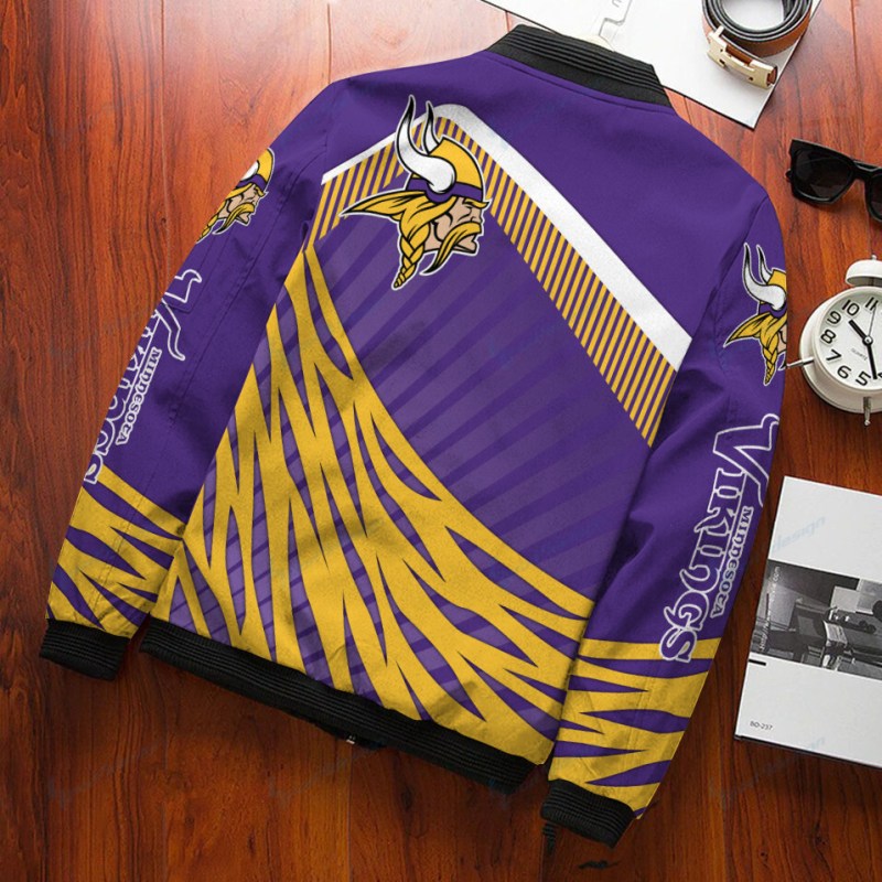 Minnesota Vikings Personalized Bomber Jacket Side