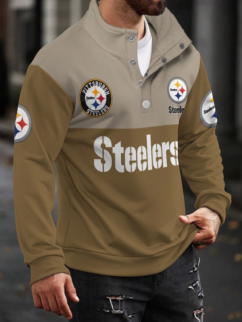 Pittsburgh Steelers Casual Colorful Stand Collar Sweatshirt