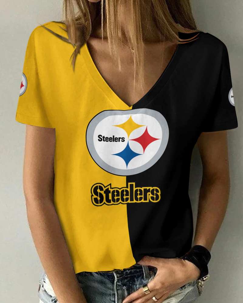 Pittsburgh Steelers V-neck Women T-shirt