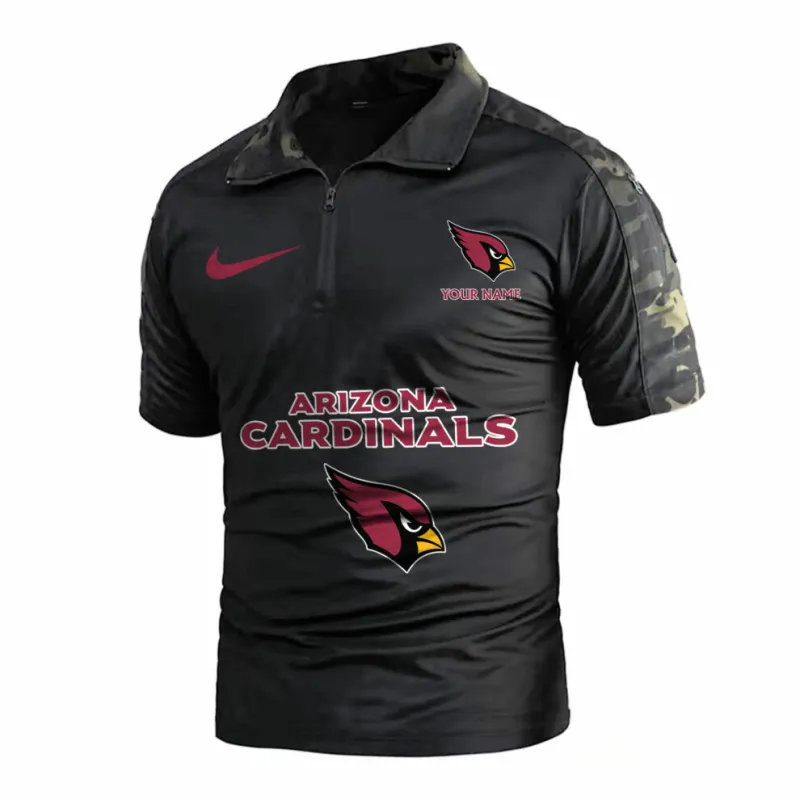 Stylish Black Camo Arizona Cardinals Army Polo Shirt
