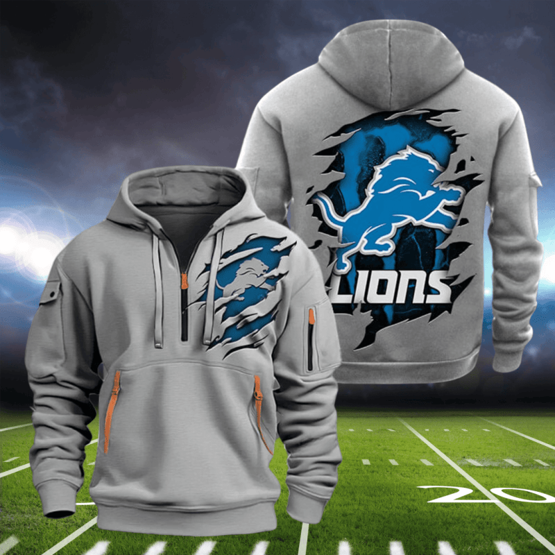Detroit Lions Quarter Zip Hoodie