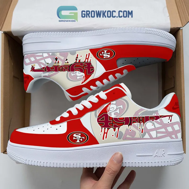 San Francisco 49ers Personalized Colorful AF1-1 Shoe Front View