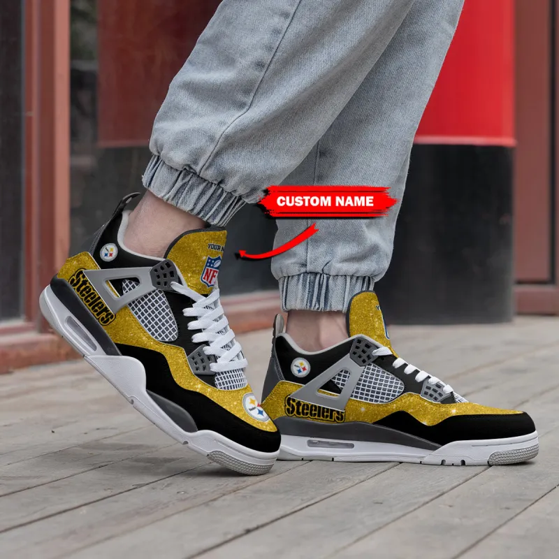 Pittsburgh Steelers Personalized AJ4 Sneaker