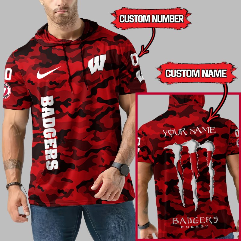 Wisconsin Badgers Camo Hoodie Side