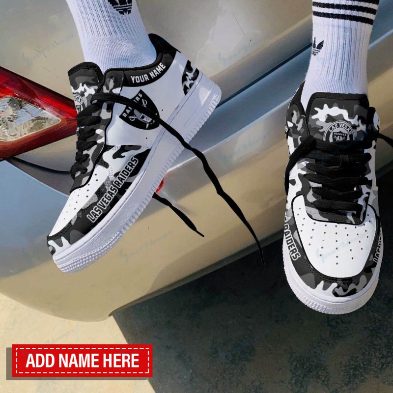Las Vegas Raiders AF1 Shoes Side View