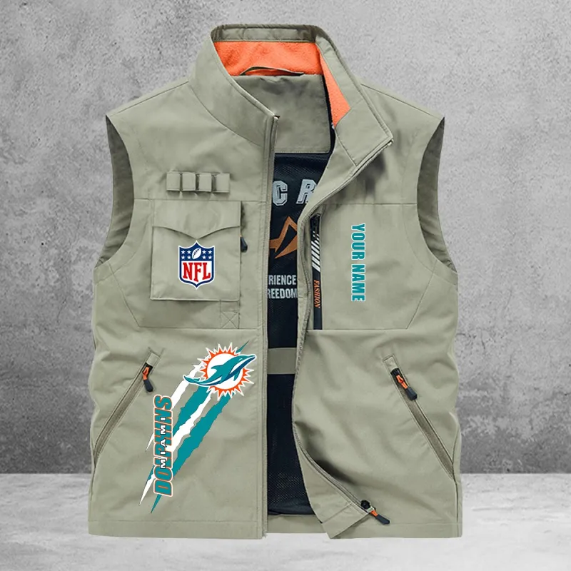 Miami Dolphins Multi-Pockets Vest in Action