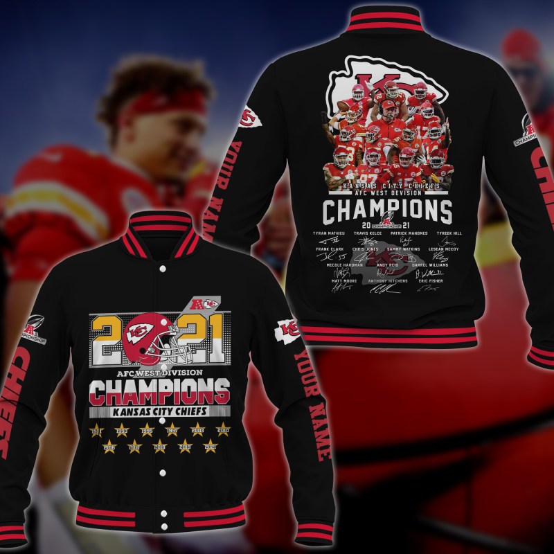 Kansas City Chiefs Baseball Jacket Front