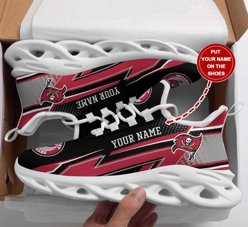 Tampa Bay Buccaneers Personalized Yezy Running Sneakers Side View
