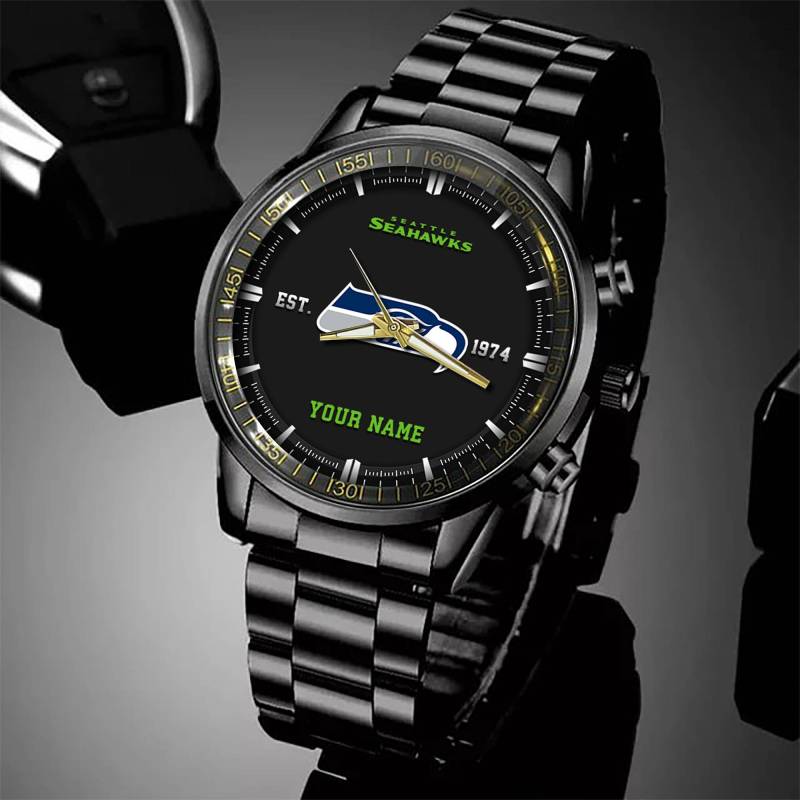Seattle Seahawks Black Fashion Watch