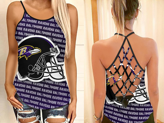 Baltimore Ravens Criss Cross Tank Top