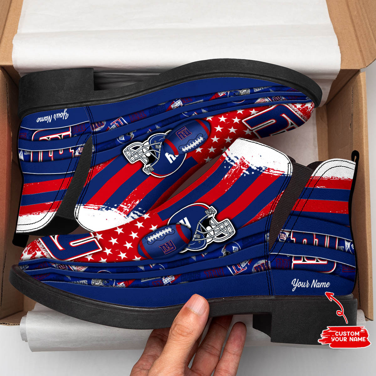New York Giants Personalized Comfort & Fashion Short Boots
