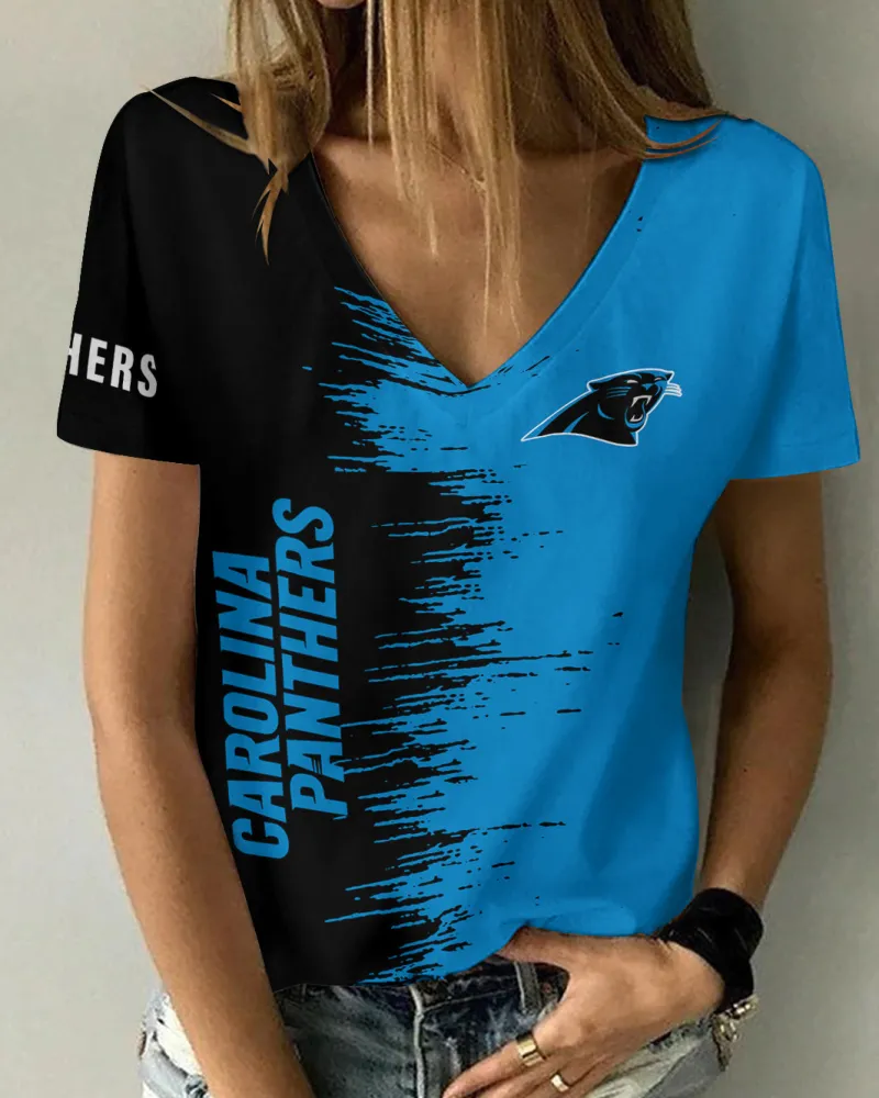 Carolina Panthers Summer V-Neck T-Shirt
