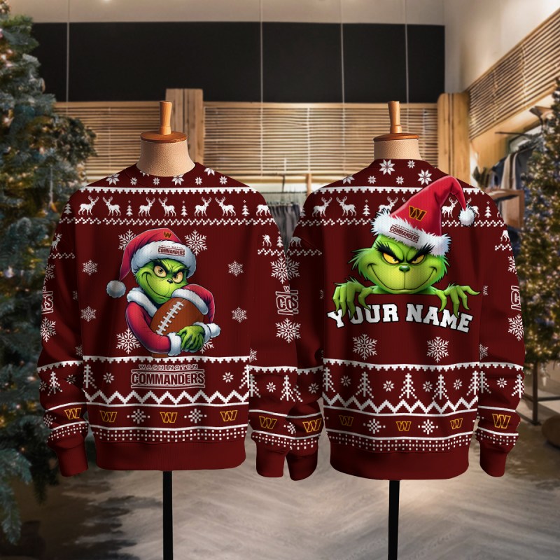 Washington Commanders Ugly Christmas Sweater Full View