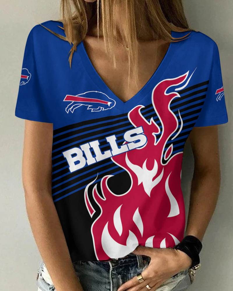 Buffalo Bills V-neck Women's T-shirt Front View