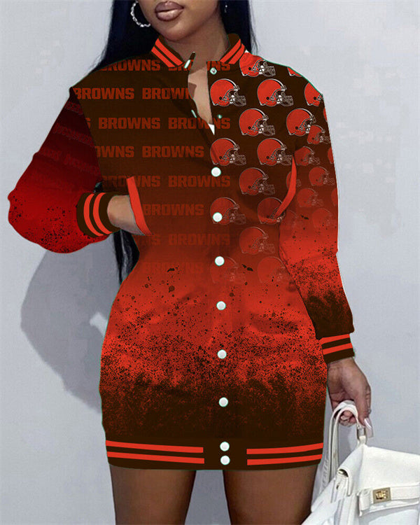 Cleveland Browns Women Button Down Jacket Dress