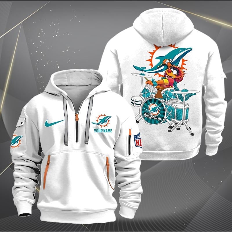 Miami Dolphins Quarter Zip Hoodie