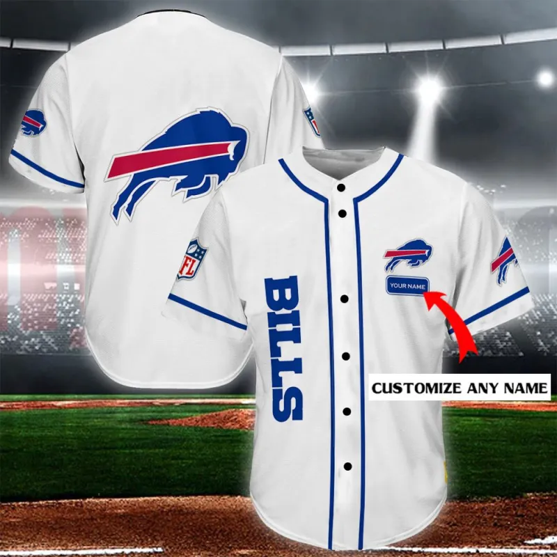 Buffalo Bills Personalized Baseball Jersey - Front View