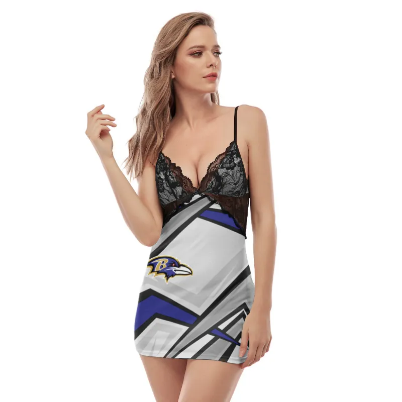 Baltimore Ravens Lace Back Strap Slip Dress