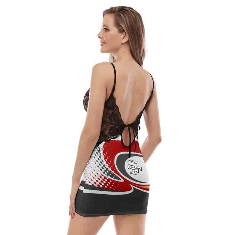 San Francisco 49ers Lace Back Strap Slip Dress 3