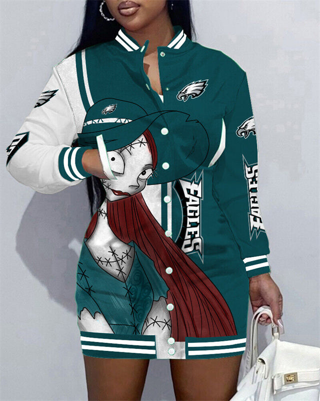 Philadelphia Eagles Women Button Down Jacket Dress