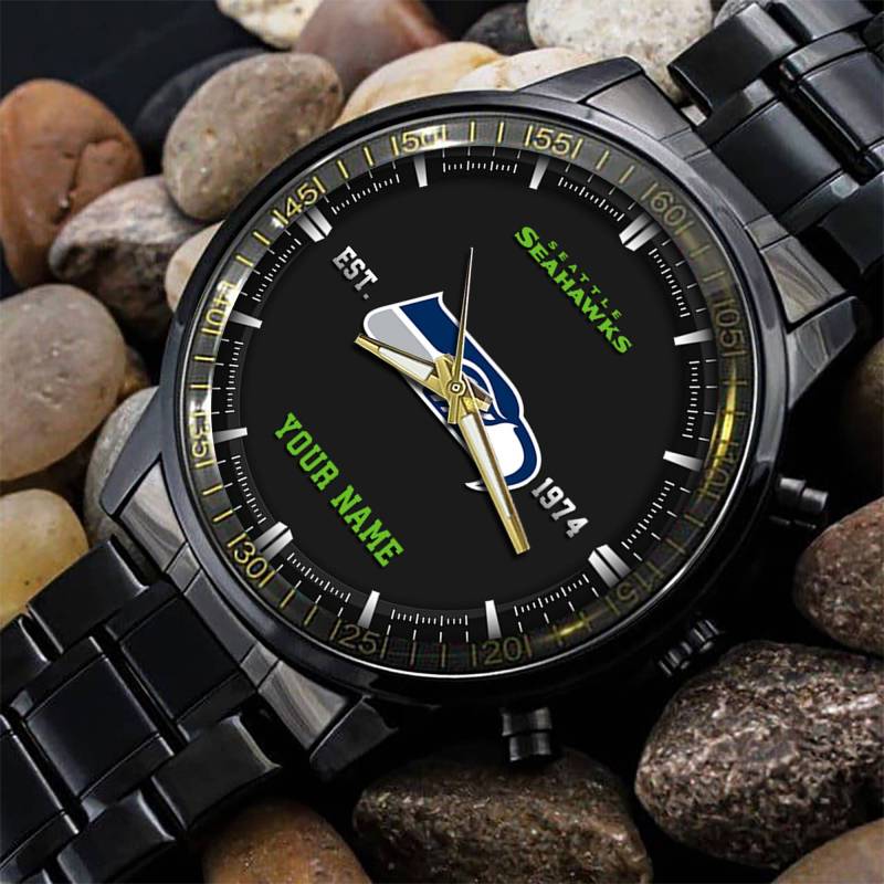 Seattle Seahawks Black Fashion Watch Display