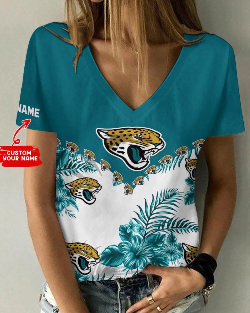 Jacksonville Jaguars V-neck T-shirt Image 1