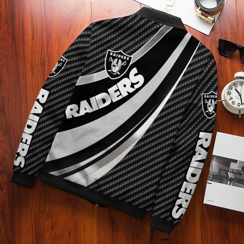 Las Vegas Raiders Bomber Jacket Back View