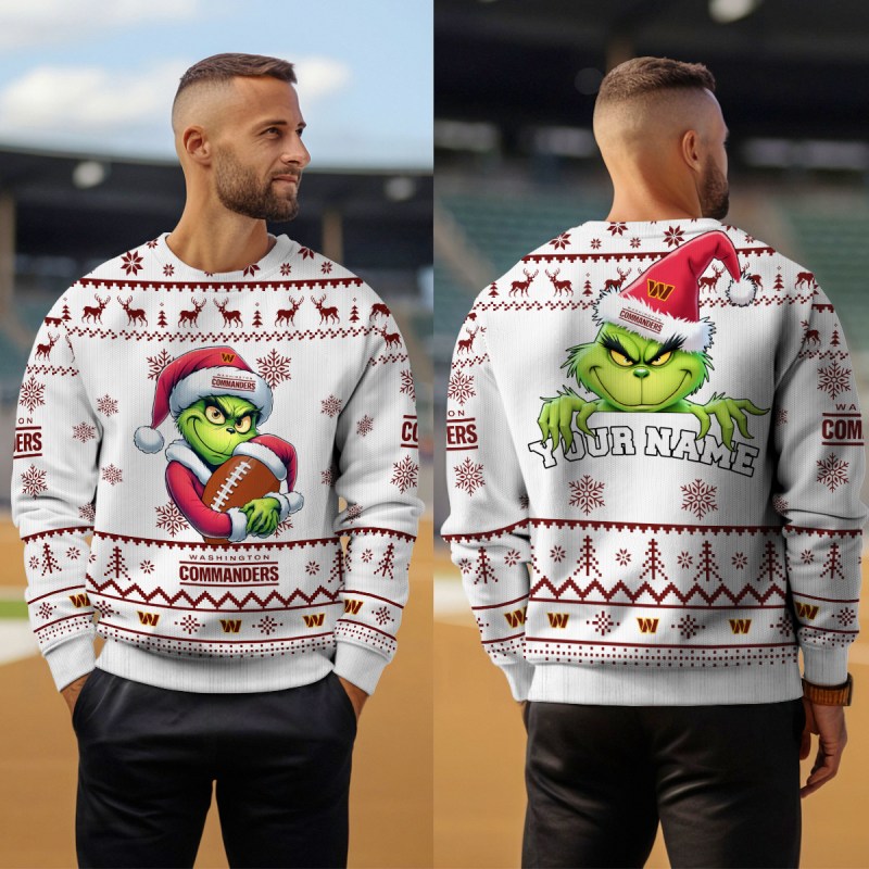 Washington Commanders Premium Ugly Christmas Sweater - Outdoor View 4