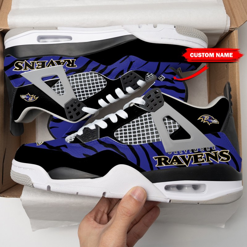 Baltimore Ravens Personalized AJ4 Sneaker