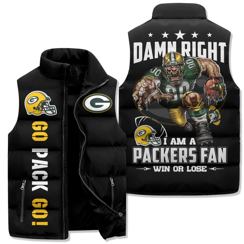 Green Bay Packers Premium Sleeveless Puffer Jacket