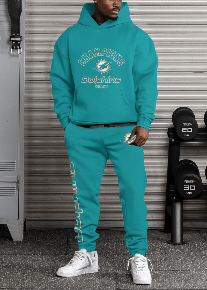 Miami Dolphins Combo Hoodie and Sweatpants