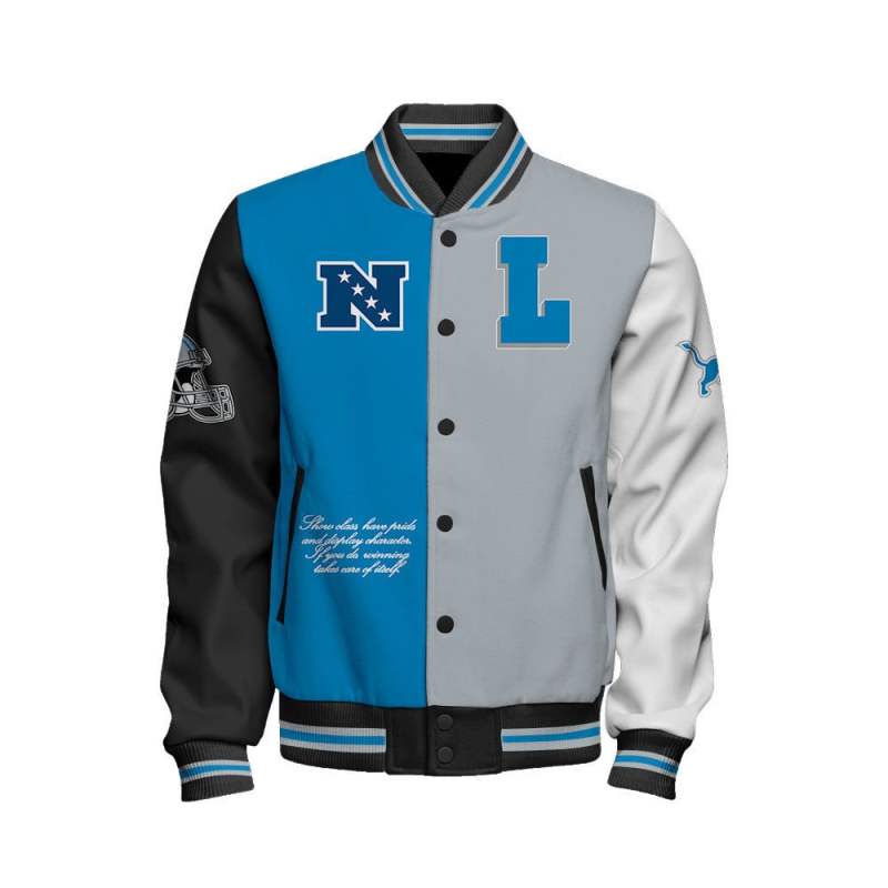 Detroit Lions Varsity Jacket Front View