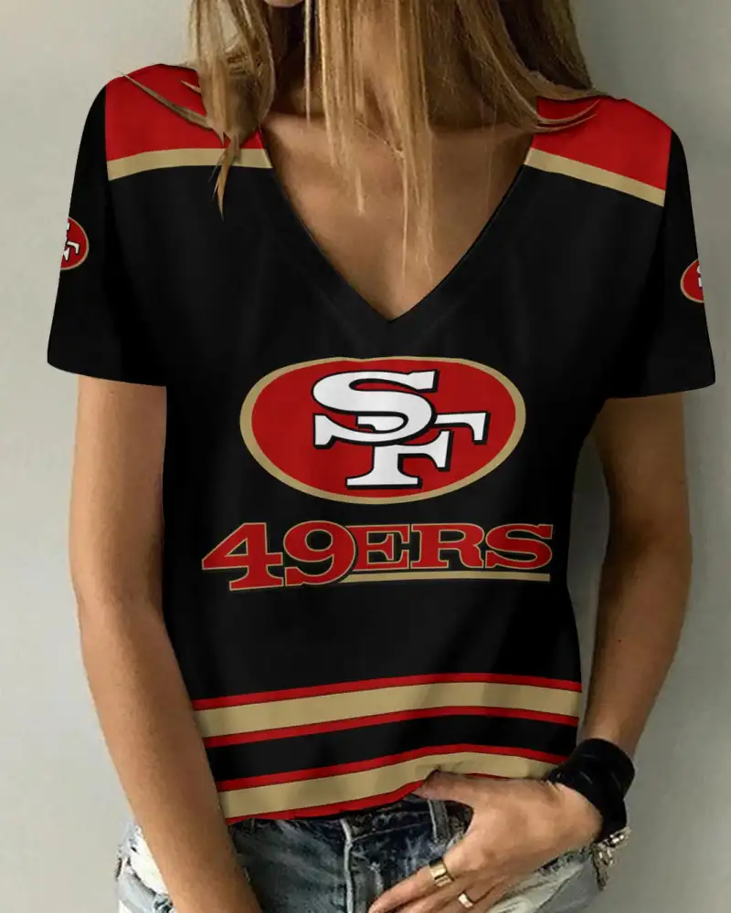 San Francisco 49ers V-neck Women T-shirt
