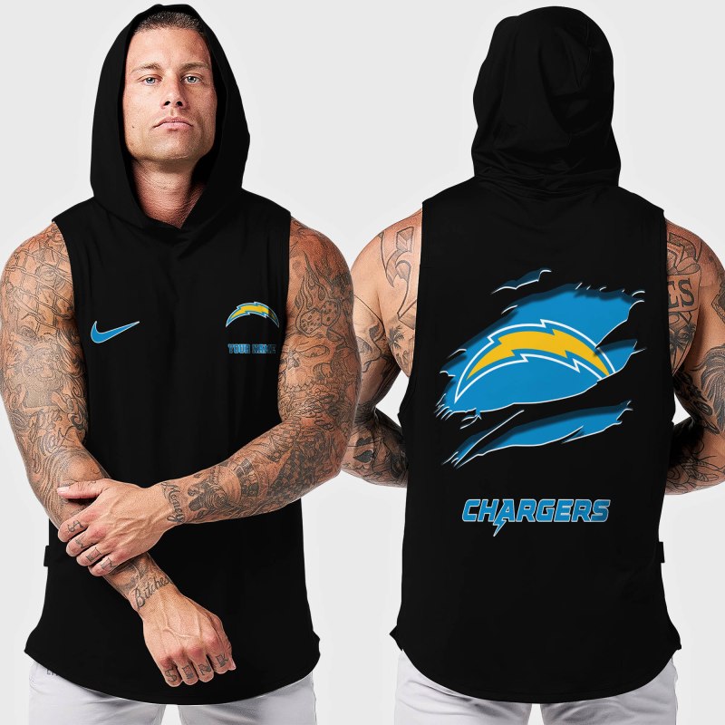 Los Angeles Chargers Men's Workout Hooded Tank Top