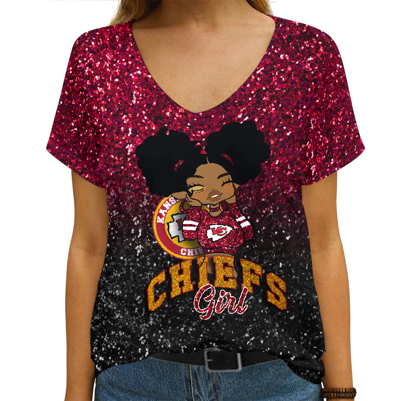 Kansas City Chiefs V-neck Women T-shirt