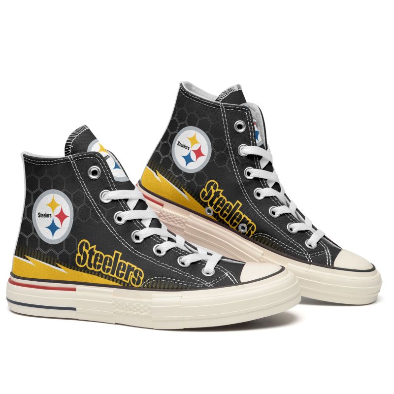 Pittsburgh Steelers High Top Shoes Back View
