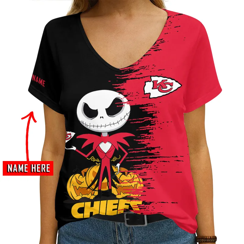 Kansas City Chiefs V-neck T-shirt Detail