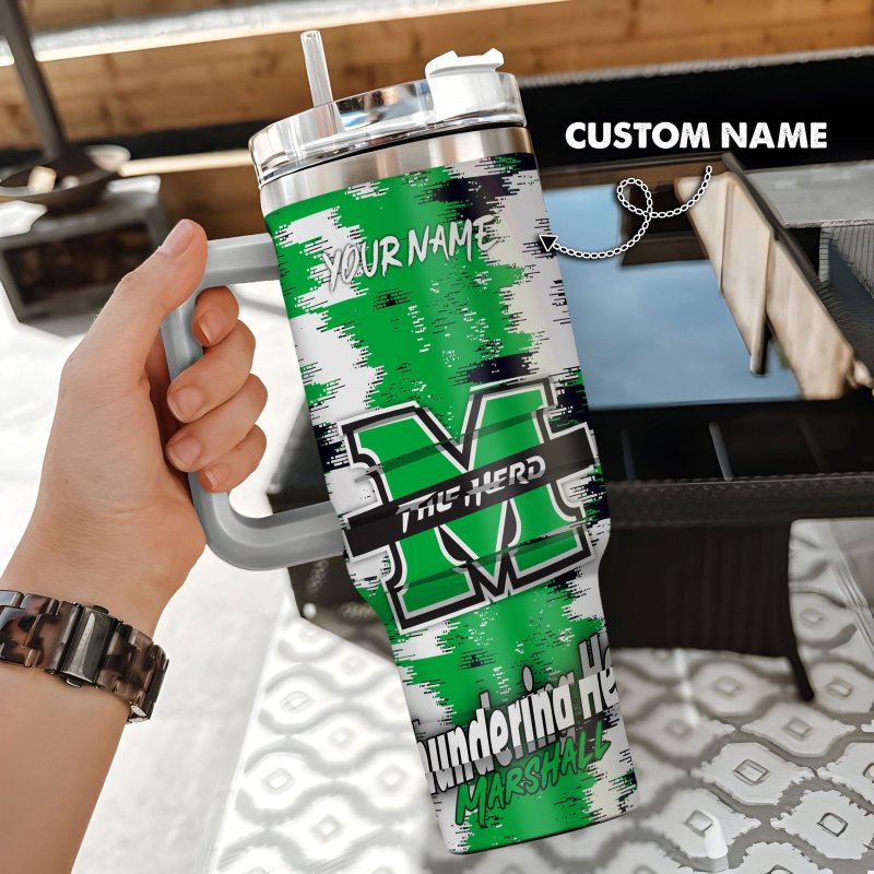 Marshall Thundering Herd 40oz Tumbler Image 1