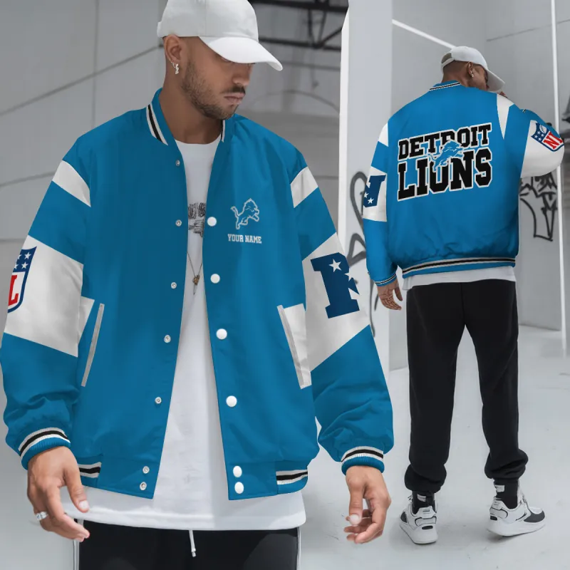 Detroit Lions Varsity Jacket Detail View