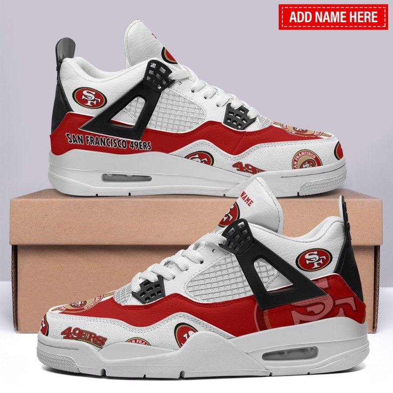 San Francisco 49ers Personalized AJ4 Sneaker Image 1