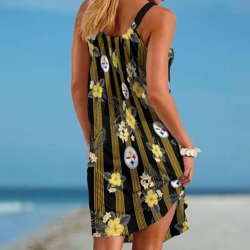 Pittsburgh Steelers Beach Dress - Back View