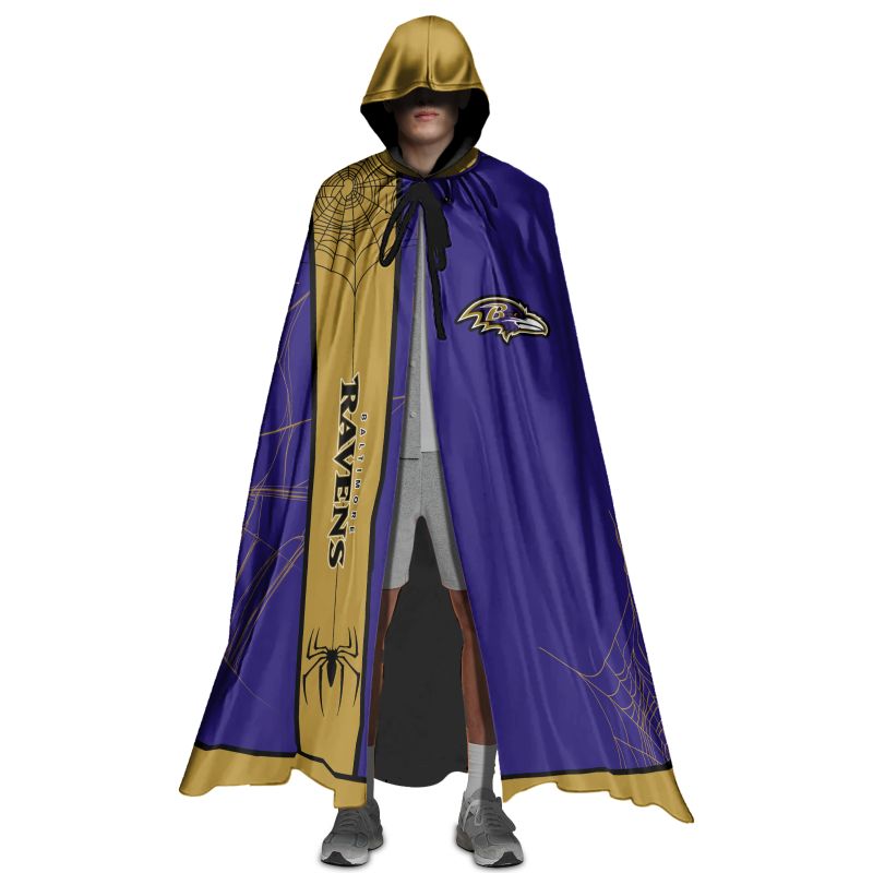 Baltimore Ravens Cowebs Pattern Halloween Cloak