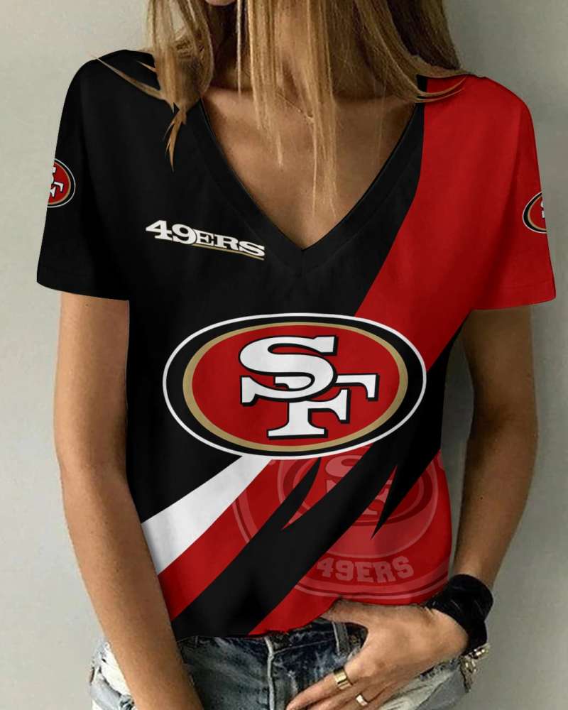 San Francisco 49ers V-neck Women T-shirt