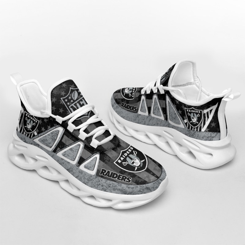 Las Vegas Raiders Yezy Running Sneakers from Above