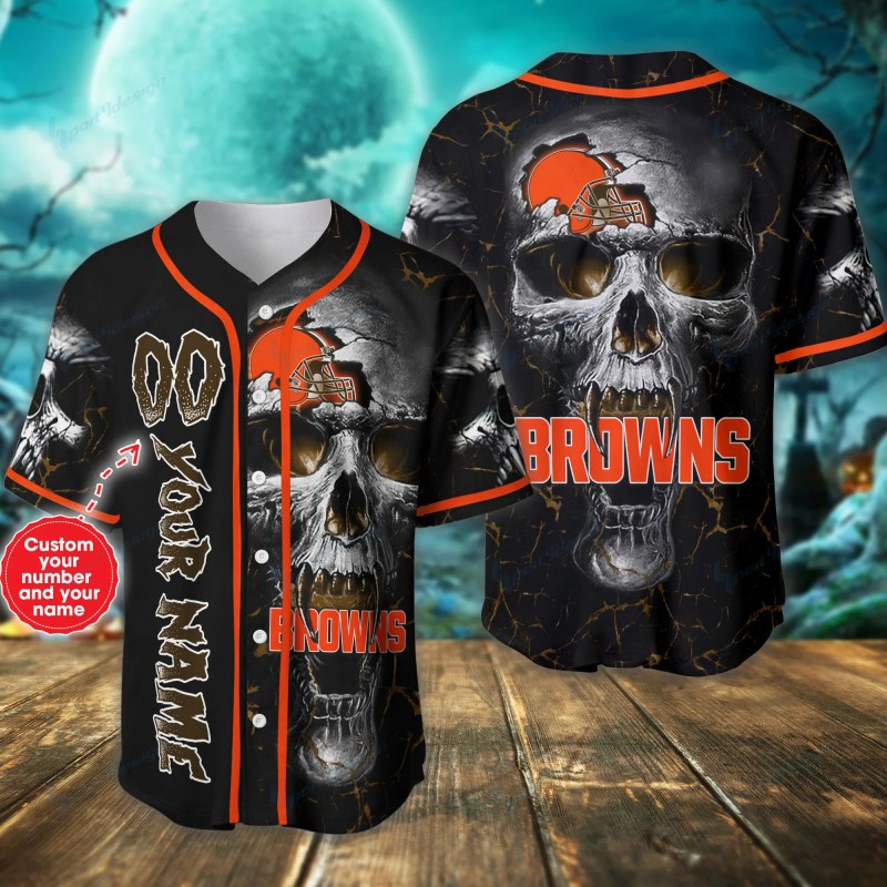 Cleveland Browns Personalized Baseball Jersey