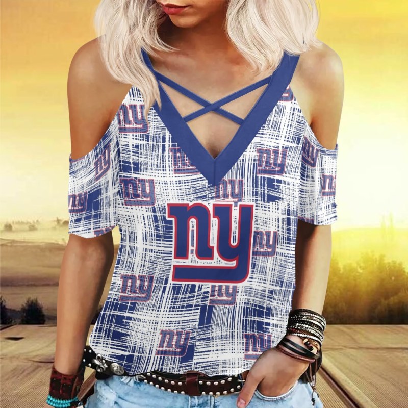 New York Giants Hollow Out Blouse Shirt