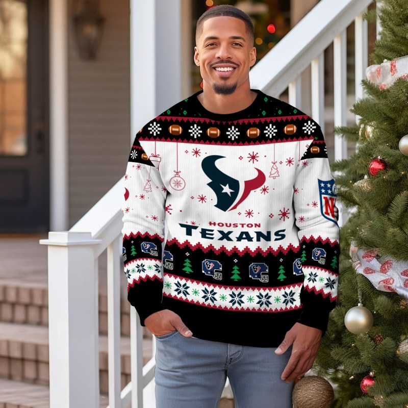 Houston Texans Ugly Christmas Sweater Outdoor